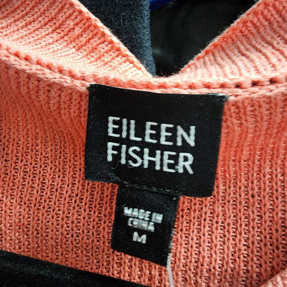 Eileen Fisher Coral Linen Knit Button Up Cardigan Size M - Picture 6 of 8